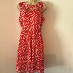 Women’s spring Voir Voir red & white  Easter tiered Polkadot dress